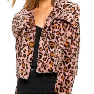 Candie's Animal Print Teddy Jacket